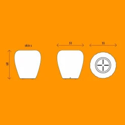 Vaso Luminoso da Esterno Design Moderno in Polietilene, 2 Pezzi - Skin by Myyour