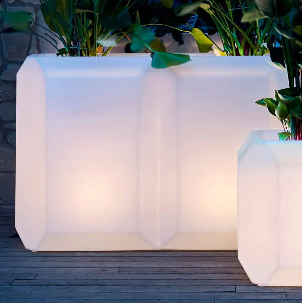 Vaso Luminoso in Plastica per Esterni o Interni, 3 Dimensioni, 2 pezzi - Gem by Myyour
