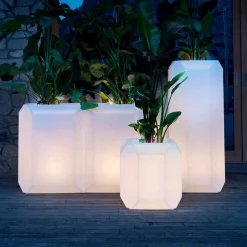 Vaso Luminoso in Plastica per Esterni o Interni, 3 Dimensioni, 2 pezzi - Gem by Myyour