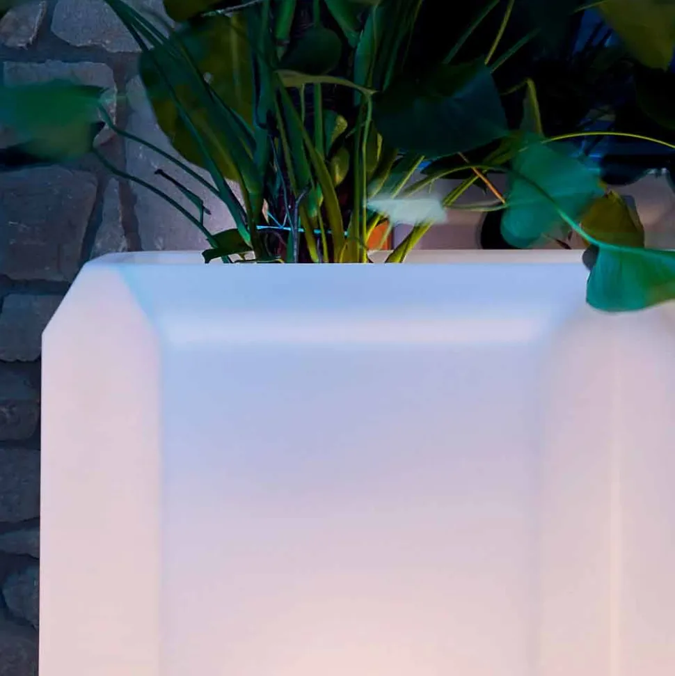 Vaso Luminoso in Plastica per Esterni o Interni, 3 Dimensioni, 2 pezzi - Gem by Myyour
