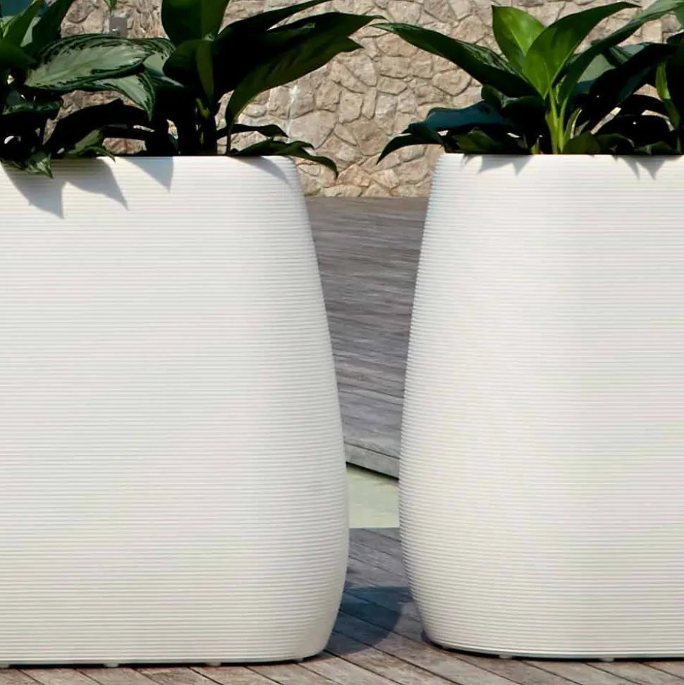 Vaso per Interni o Esterni Bianco di Design in Tre Misure, 2 Pezzi - Pandora by Myyour