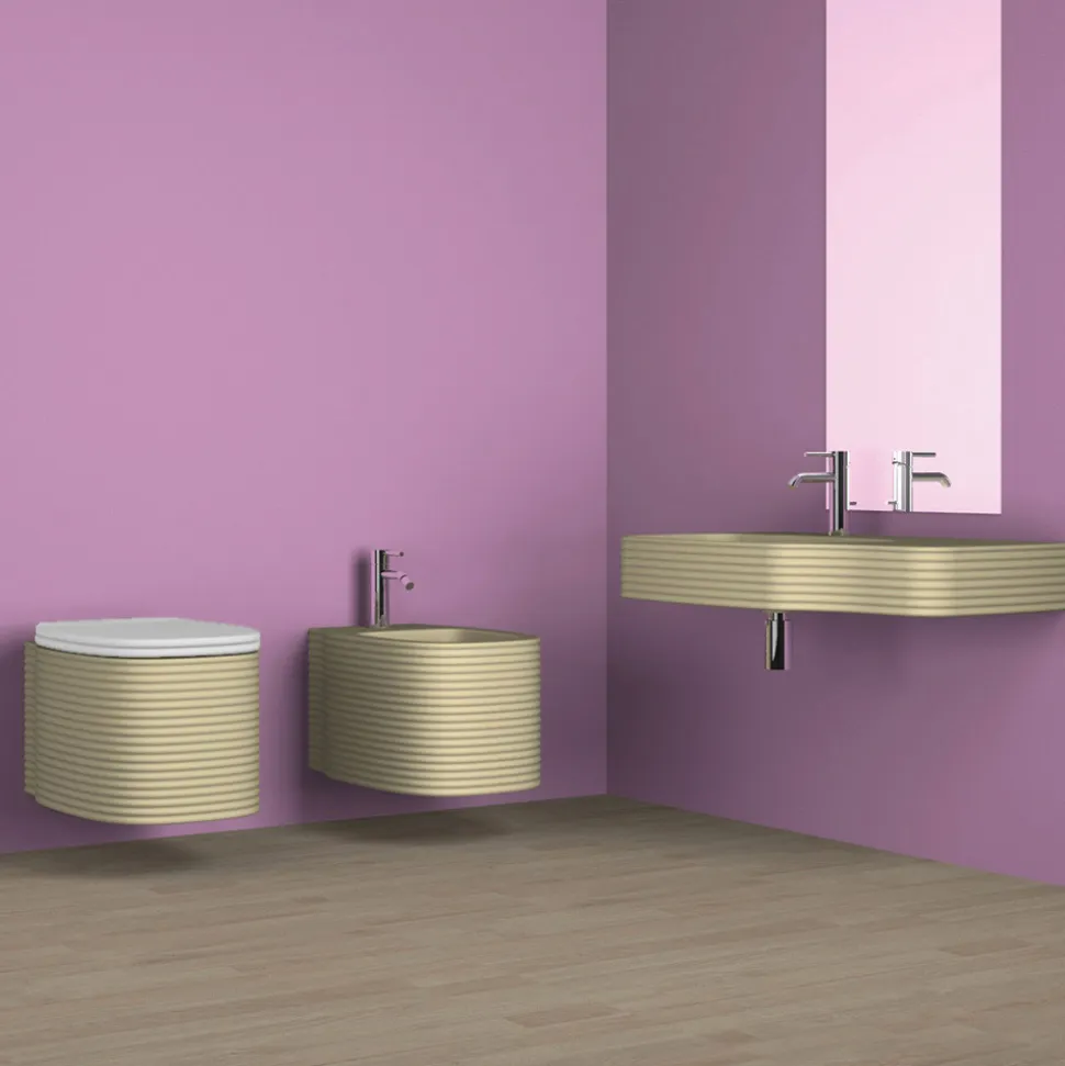 Vaso sospeso in ceramica di design moderno fatto in Italia, Amleto