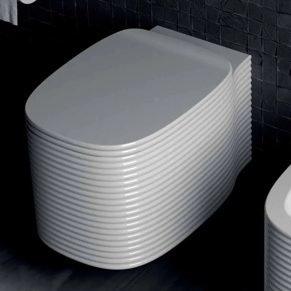 Vaso sospeso in ceramica di design moderno fatto in Italia, Amleto