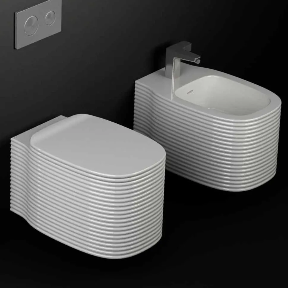 Vaso sospeso in ceramica di design moderno fatto in Italia, Amleto