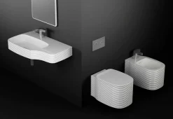 Vaso sospeso in ceramica di design moderno fatto in Italia, Amleto