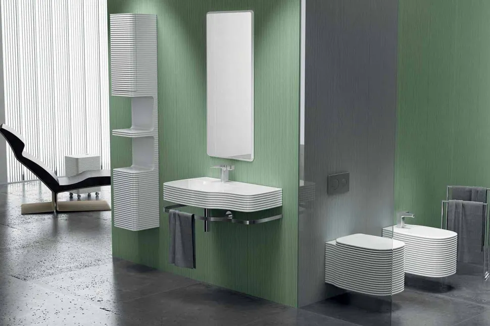Vaso sospeso in ceramica di design moderno fatto in Italia, Amleto