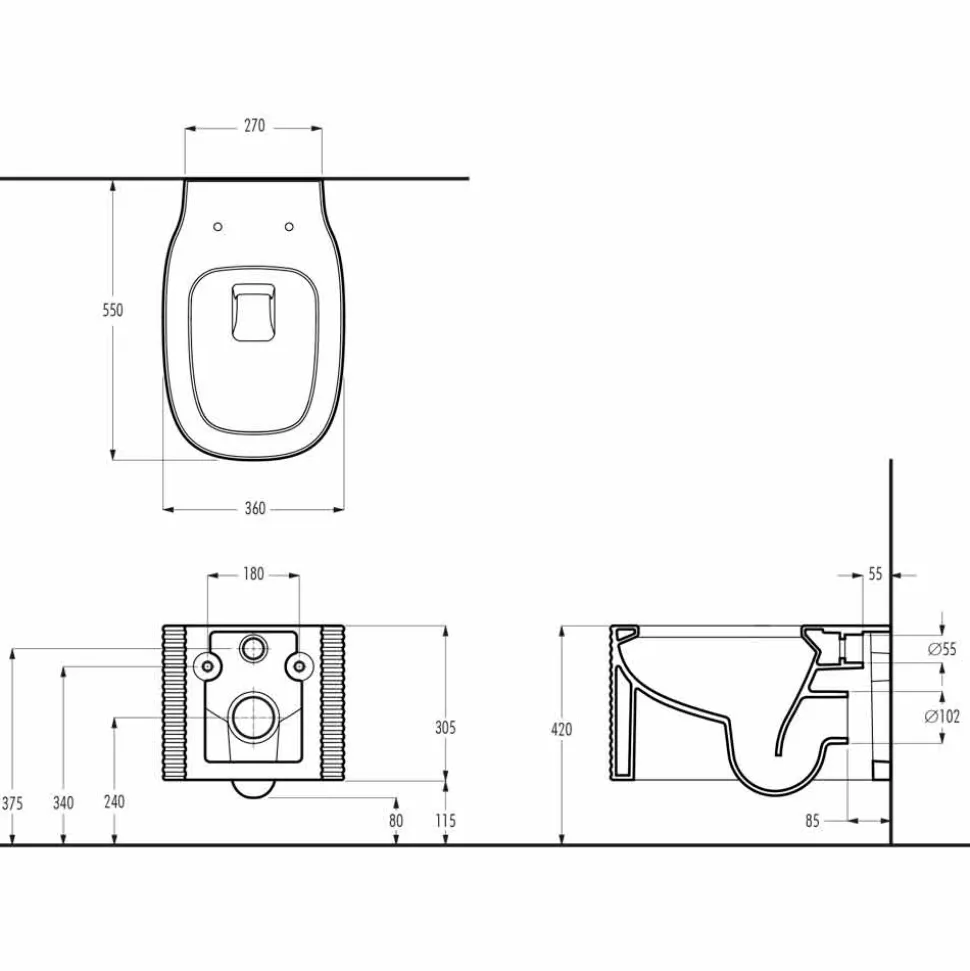 Vaso sospeso in ceramica di design moderno fatto in Italia, Amleto