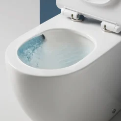 Vaso Wc a Terra Ciclonico con Sedile Soft Close in Ceramica Bianca - Aralia
