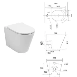 Vaso Wc a Terra con Sedile Slim Soft Close in Ceramica Bianca - Salice