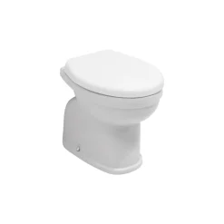 Vaso Wc a Terra in Ceramica con Sedile in Poliestere e Design Classico - Silice