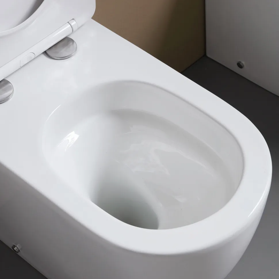 Vaso Wc a Terra Sedile Soft Close Termoindurente in Ceramica Bianca - Olmo