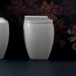Vaso WC in ceramica bianca dal design moderno Gais, made in Italy