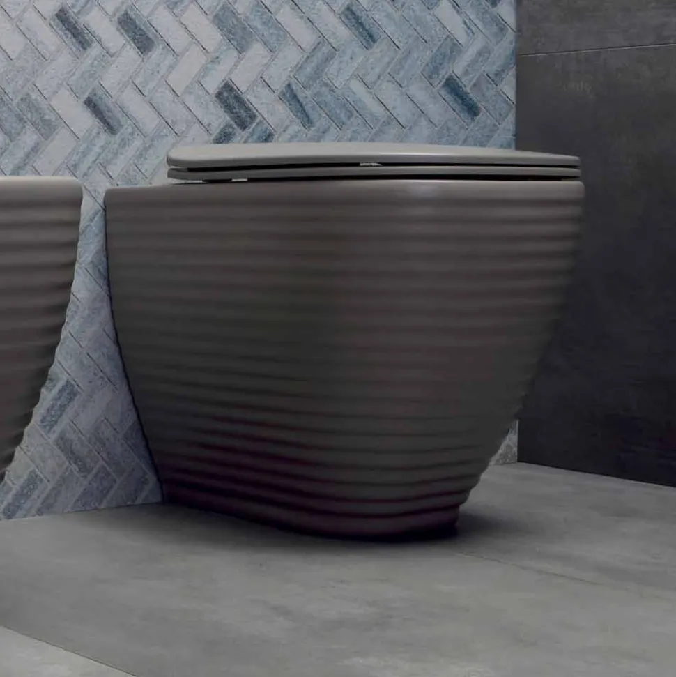 Vaso WC in Ceramica Bianca o Colorata di Design Trabia