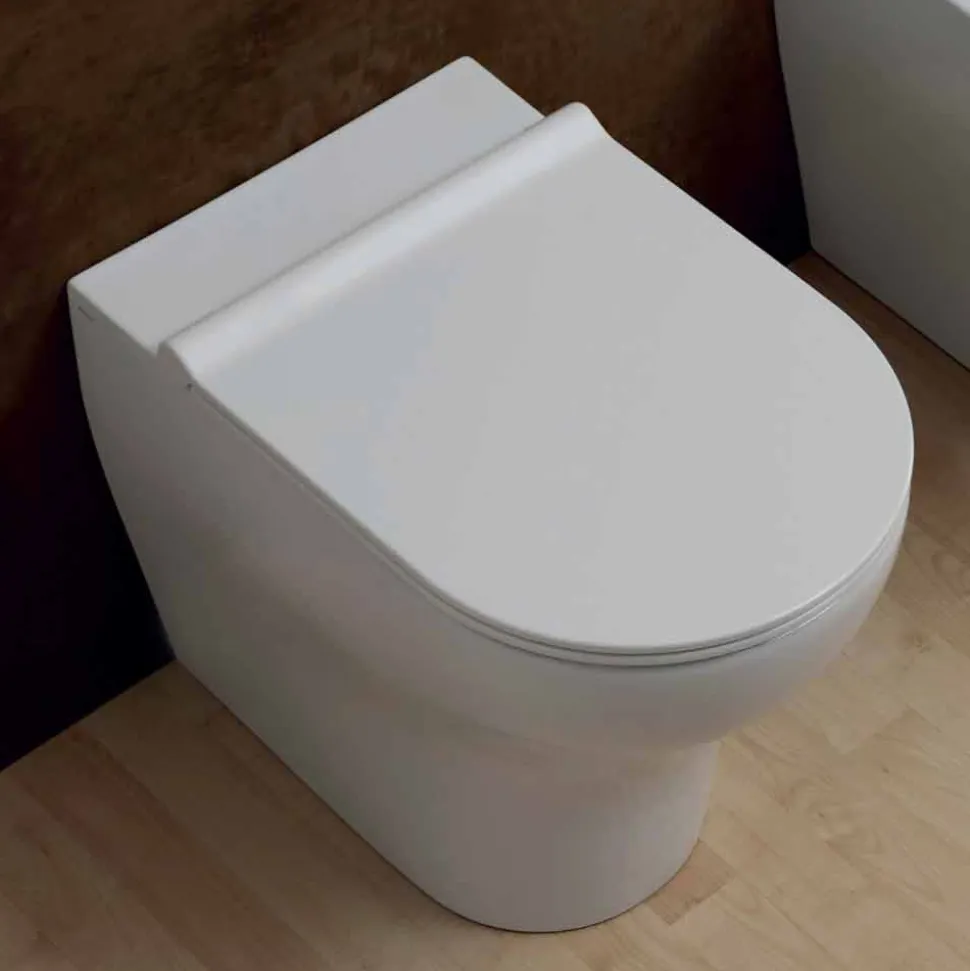 Vaso WC in ceramica bianca Star 54x35cm made in Italy, design moderno