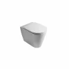 Vaso WC in ceramica bianco moderno Sun Round 57x37 cm made in Italy