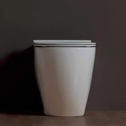 Vaso WC moderno in ceramica bianca Shine Square Rimless made in Italy