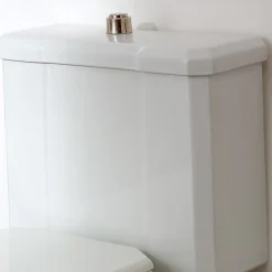 Vaso WC Monoblocco in Ceramica Bianca Vintage, Made in Italy - Nausica