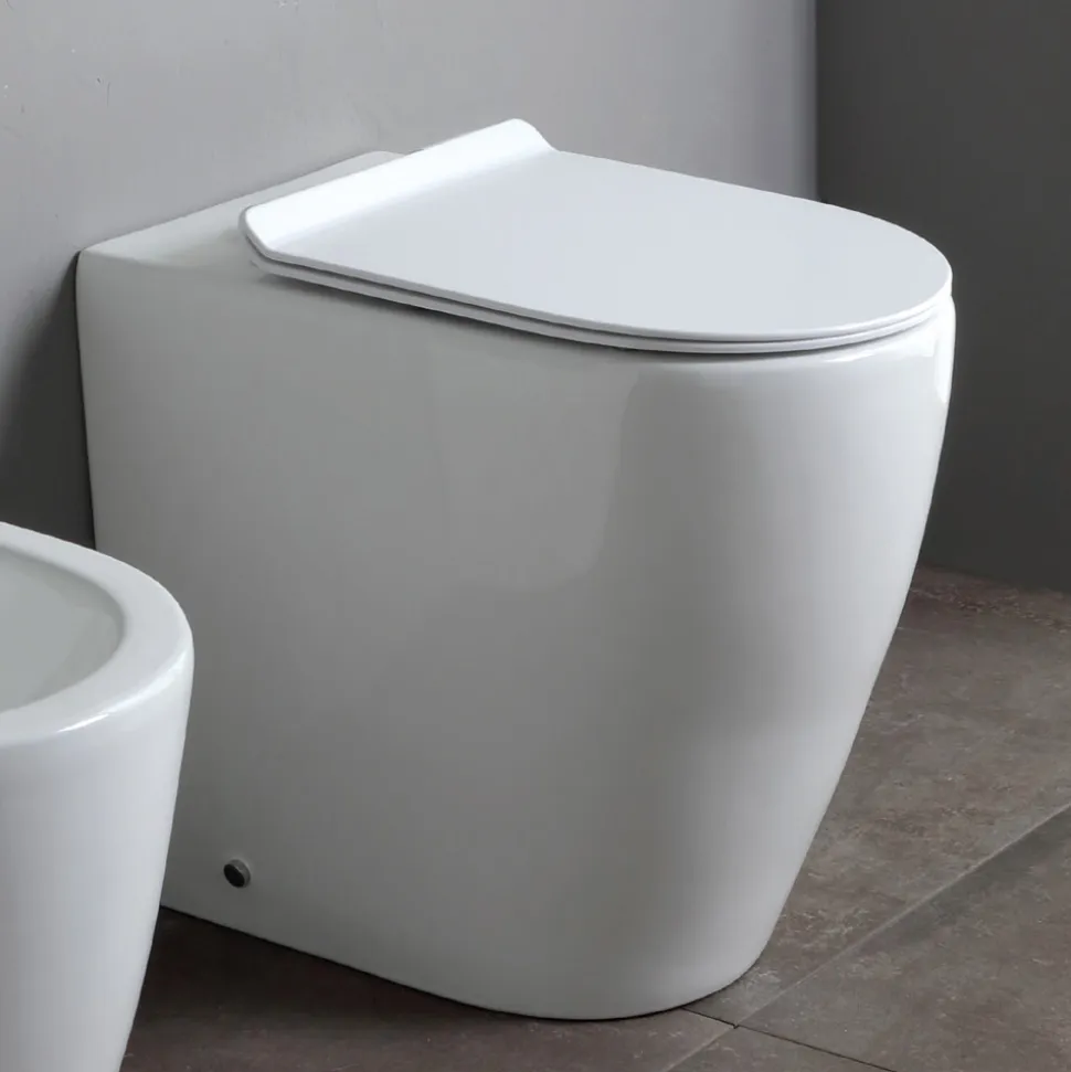 Vaso Wc Rimless e Sedile Soft Close Termoindurente in Ceramica - Oleandro