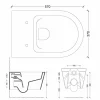 Vaso WC sospeso in ceramica moderno Sun Round 57x37 cm, made in Italy
