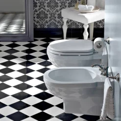 Vaso Wc Sospeso Stile Vintage in Ceramica Bianca Made in Italy – Marwa