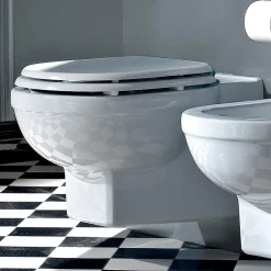 Vaso Wc Sospeso Stile Vintage in Ceramica Bianca Made in Italy – Marwa