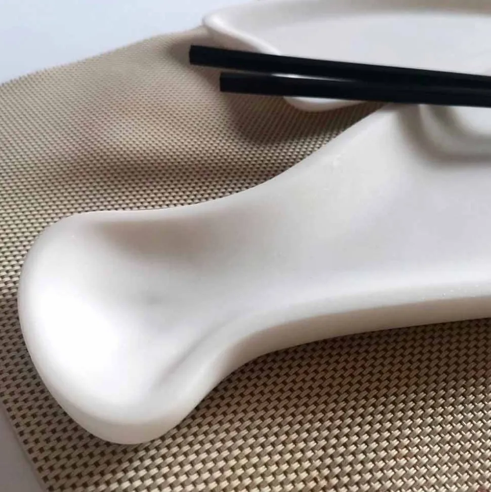Vassoio da Cucina in Marmo Bianco di Carrara Fatto a Mano in Italia - Fish