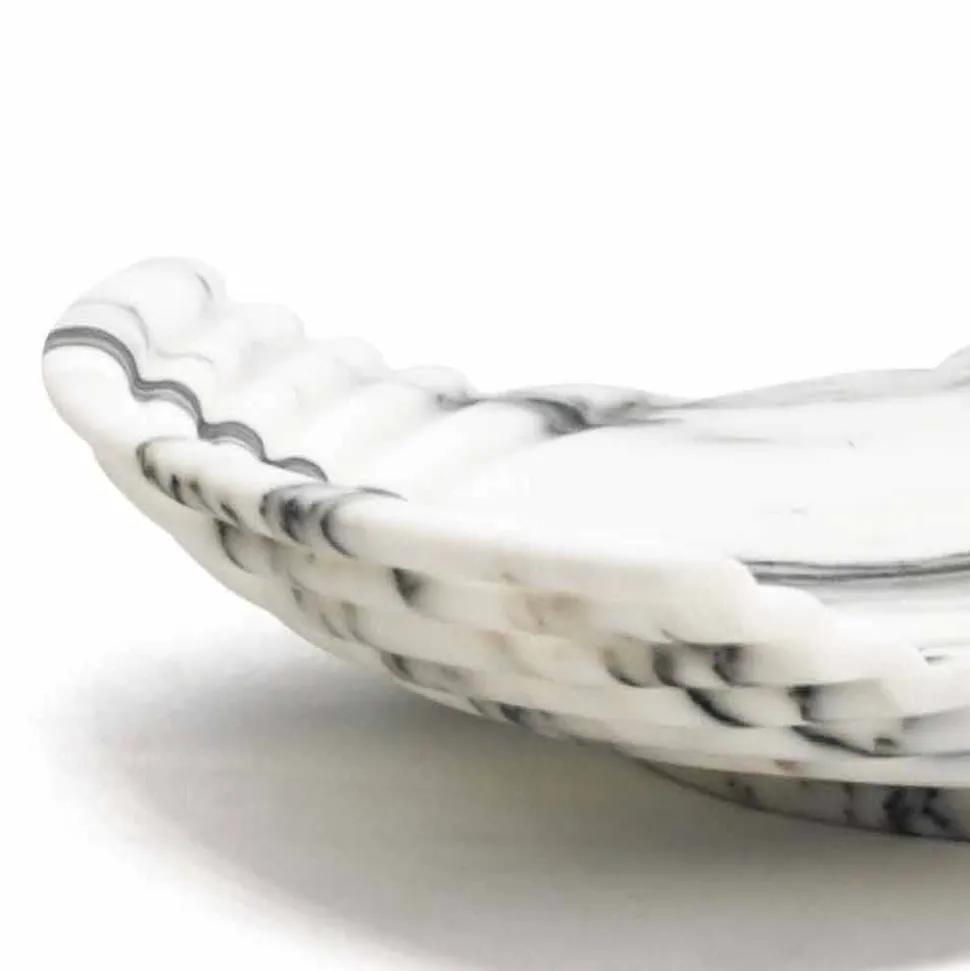 Vassoio Decorativo Curvo in Marmo Arabescato Made in Italy - Clifton