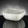 Vassoio di Design in Marmo Bianco di Carrara Arabescato Made in Italy - Roccia