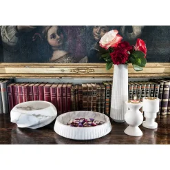 Vassoio di Design Rotondo in Marmo Arabescato Made in Italy - Casimir