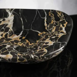 Vassoio Elegante in Marmo Portoro Realizzato in Italia - Etereo