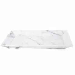 Vassoio Rettangolare in Marmo Bianco di Carrara Made in Italy - Vassili
