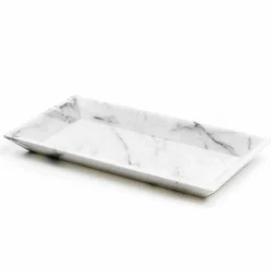 Vassoio Rettangolare in Marmo Bianco di Carrara Made in Italy - Vassili
