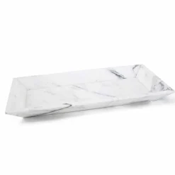 Vassoio Rettangolare in Marmo Bianco di Carrara Made in Italy - Vassili
