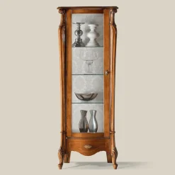 Vetrina Classica con Anta in Legno Bianco o Noce Made in Italy - Caligola