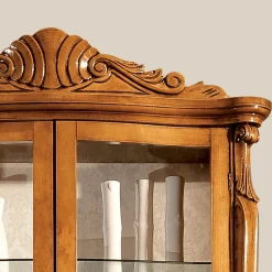 Vetrina Classica in Legno Noce Intarsiato 4 Ante Made in Italy - Commodo