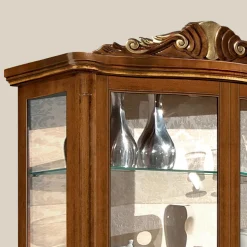 Vetrina Classica in Legno Noce Bassano Due Ante Made in Italy - Chantilly