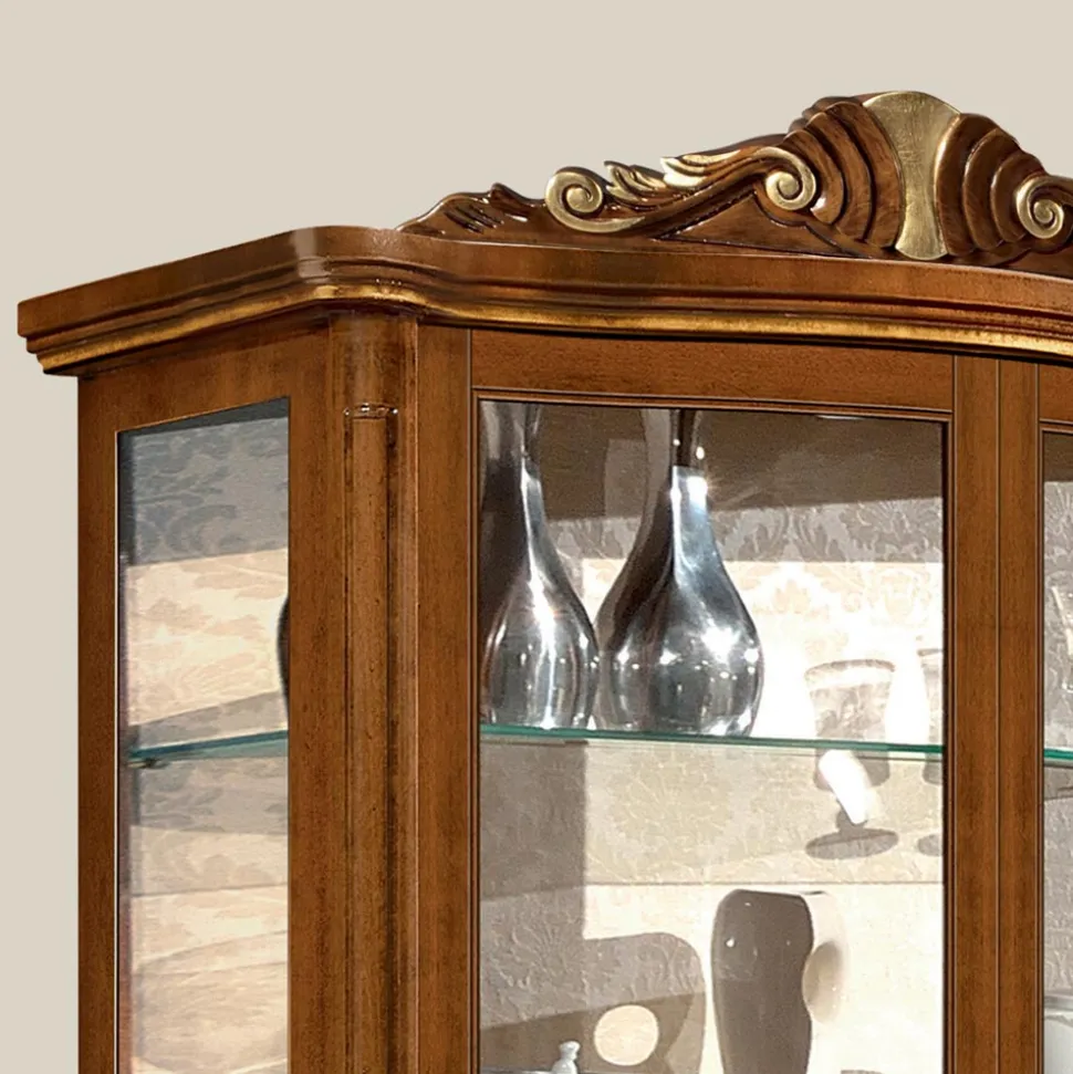 Vetrina Classica in Legno Noce Bassano Due Ante Made in Italy - Chantilly