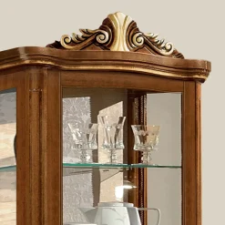 Vetrina Classica in Legno Noce Bianco o Moka Made in Italy - Chantilly