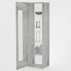 Vetrina da Salotto in Legno Bianco, Antracite o Cemento di Design - Suzana