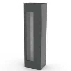 Vetrina da Salotto in Legno Bianco, Antracite o Cemento di Design - Suzana