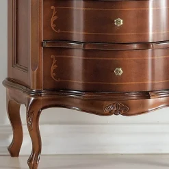 Vetrina da Soggiorno 1 Anta e 2 Cassetti in Legno Made in Italy - Leonor