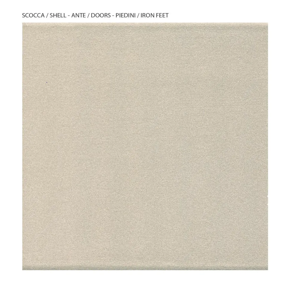 Vetrina da Soggiorno con 1 Anta in MDF Finitura Nichel Made in Italy - Hilde