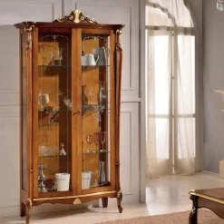 Vetrina da Soggiorno in Legno con 2 Ante Classica Made in Italy - Cambrige