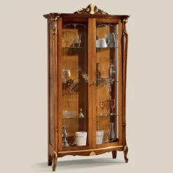 Vetrina da Soggiorno in Legno con 2 Ante Classica Made in Italy - Cambrige