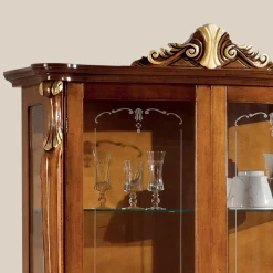 Vetrina da Soggiorno in Legno con 2 Ante Classica Made in Italy - Cambrige