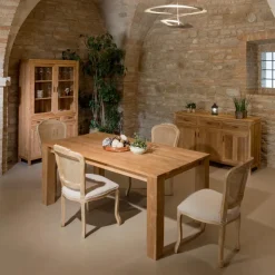 Vetrina da Soggiorno in Teak Massello con 4 Ante e 3 Cassetti - Sanda