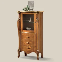 Vetrina Soggiorno con 1 Anta in Vetro e 3 Cassetti Made in Italy - London
