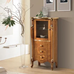 Vetrina Soggiorno con 1 Anta in Vetro e 3 Cassetti Made in Italy - London
