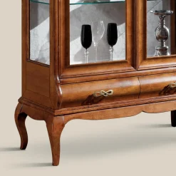 Vetrina Soggiorno di Lusso in Legno Noce Classica Made in Italy - Hastings