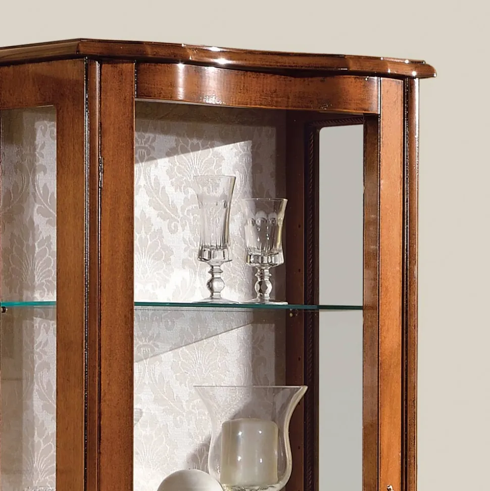 Vetrina Soggiorno Legno Noce o Bianco con 1 Anta Made in Italy - Versaille